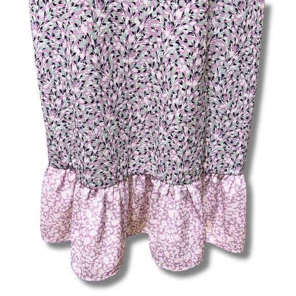 French Connection Enora Vernoa Lilac Bustier Floral Ruffle Midi Dress Size 6 - Picture 7 of 10